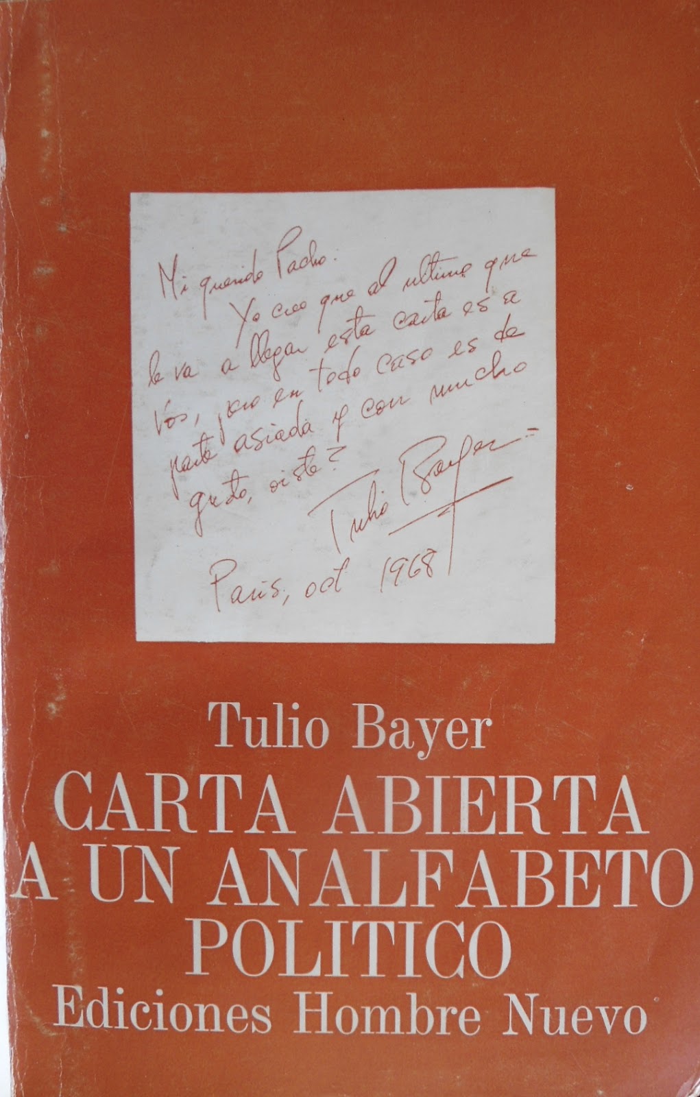 Carta abierta a un analfabeta político