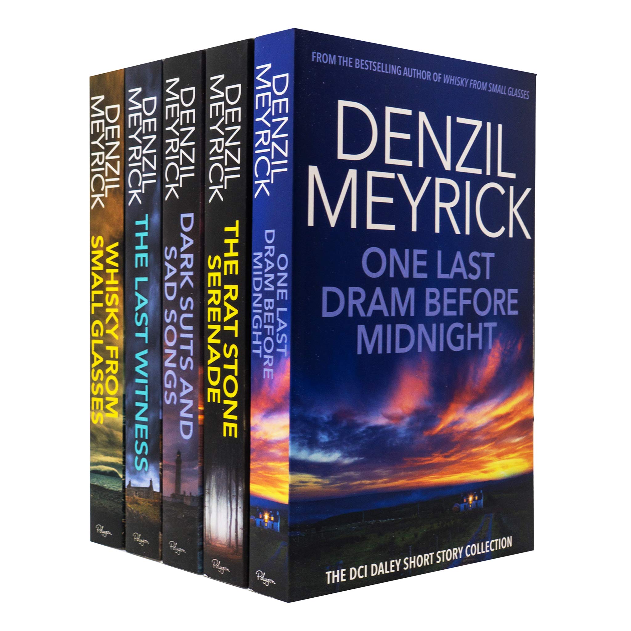 A DCI Daley Thriller Series 5 Books Set by Denzil Meyrick (Whisky From Small Glasses, Dark Suits and Sad Songs, The Last Witness, The Rat Stone Serenade, One Last Dram Before Midnight)