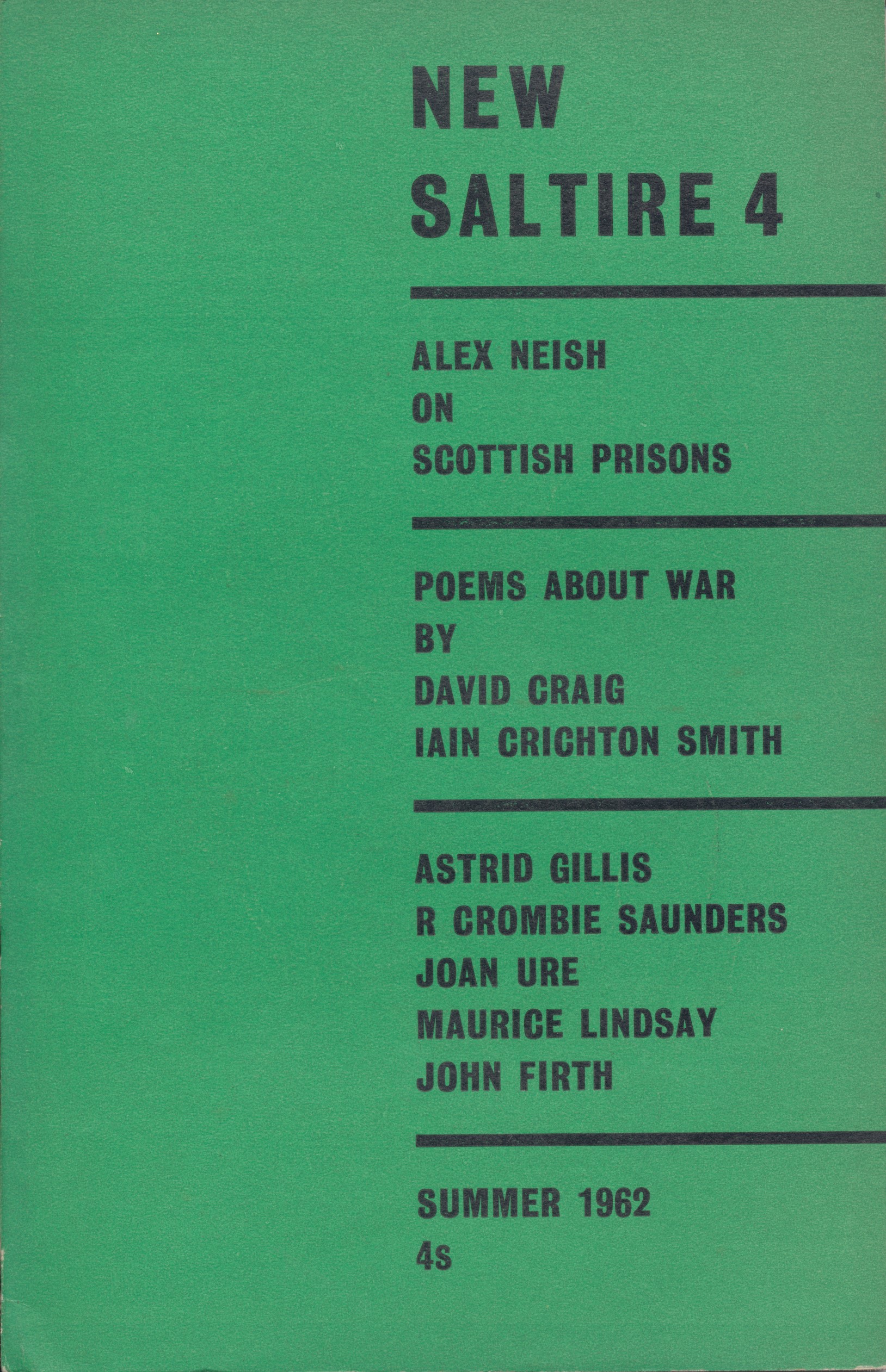 New Saltire 4: Summer 1962