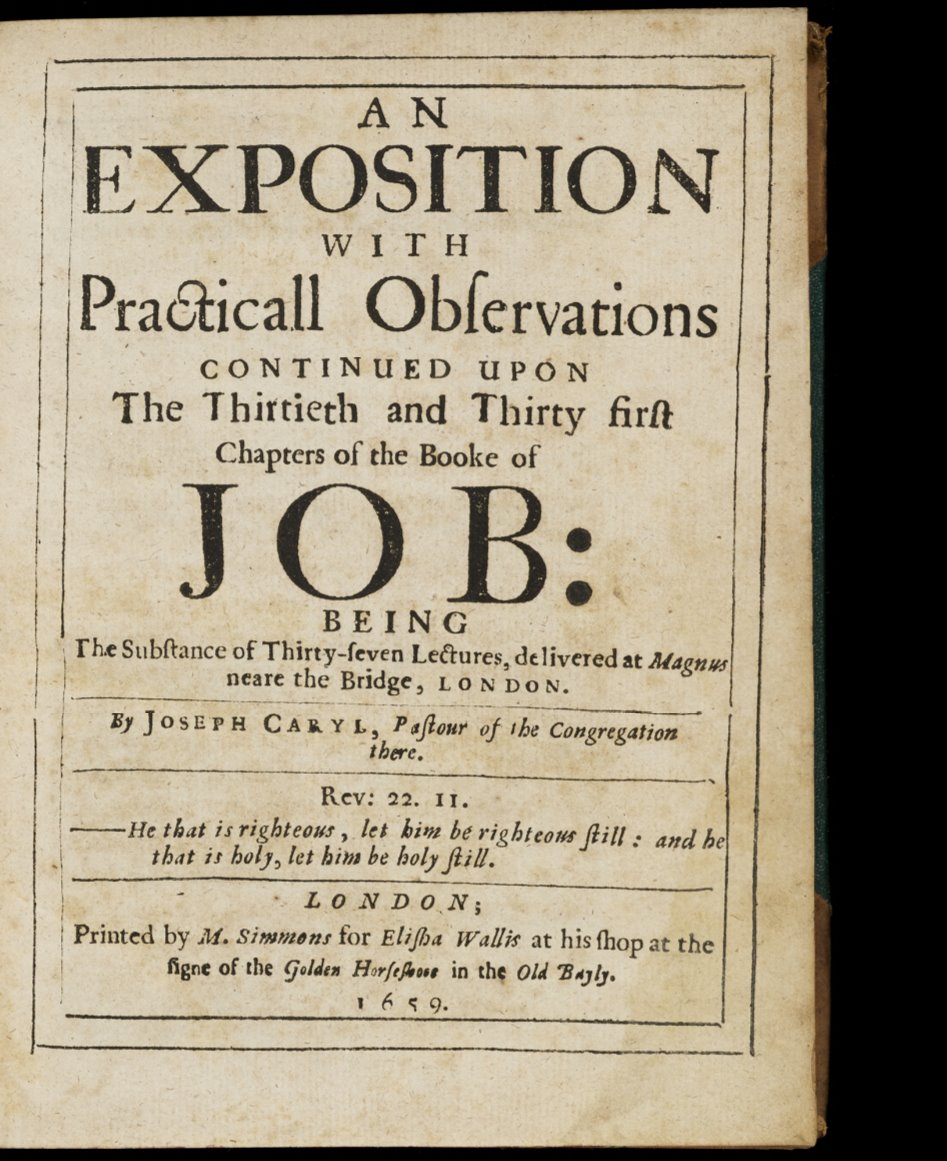 An Exposition Continued Upon The Thirtieth and Thirty First Chapters Upon the Book of Job