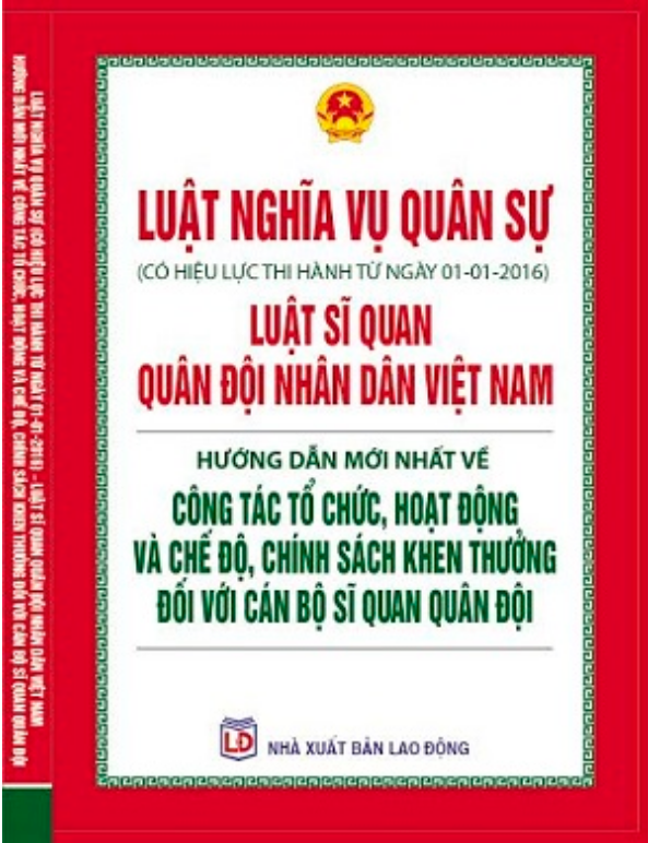 Luật nghĩa vụ quân sự (Có hiệu lực thi hành từ ngày 01/01/2016), Luật sĩ quan quân đội nhân dân Việt Nam