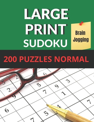 Sudoku Brain Jogging (Normal Level): Large Print Sudoku 200 Puzzles Medium for Seniors, AMD vision Problems With 1 Sudoku Per Page to Improve Your Memory & Prevent Alzheimer