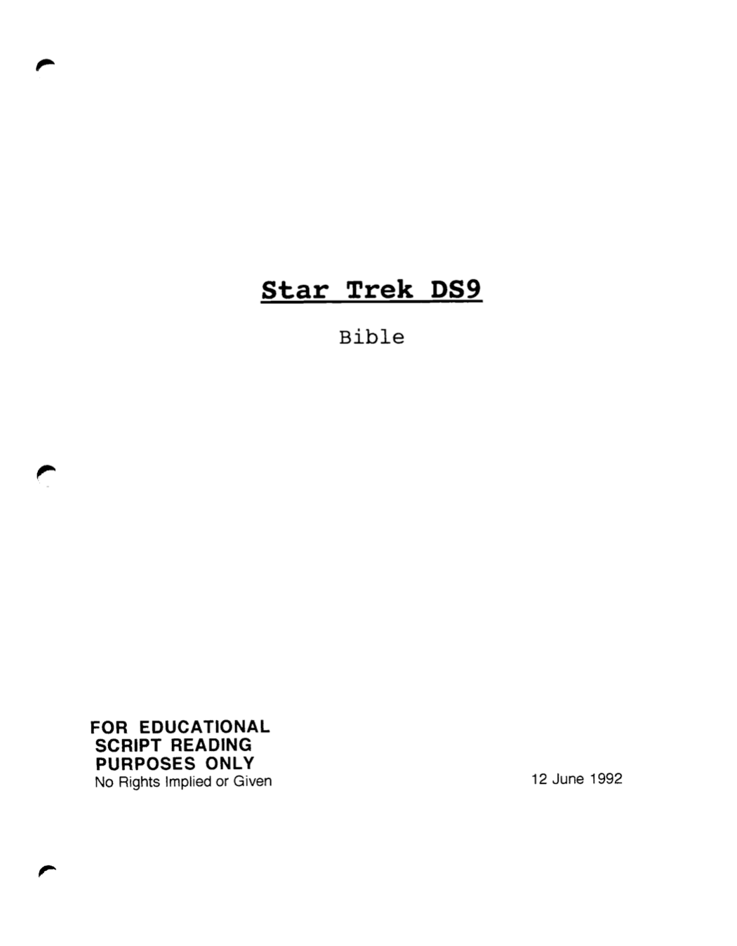 Star Trek DS9 Bible