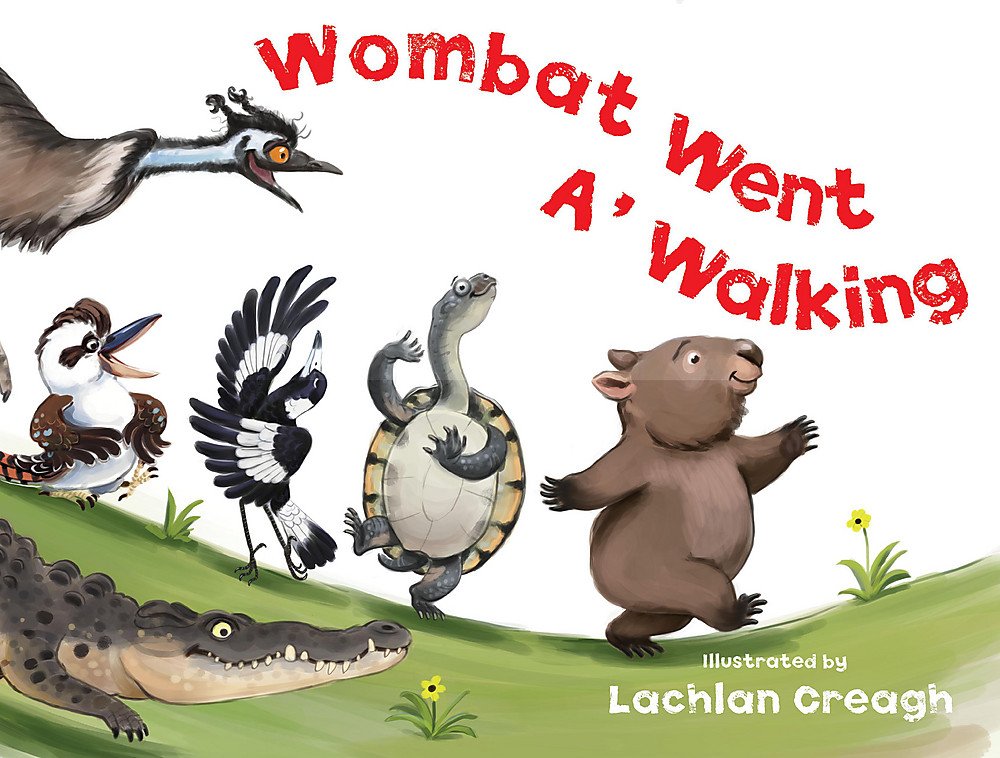 Wombat Went A' Walking [Board book] (Board book)