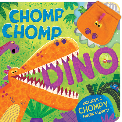 Chomp Chomp Dino Finger Puppet Board Book Ages 2-5; Includes Detachable Plush Finger Puppet For Playtime