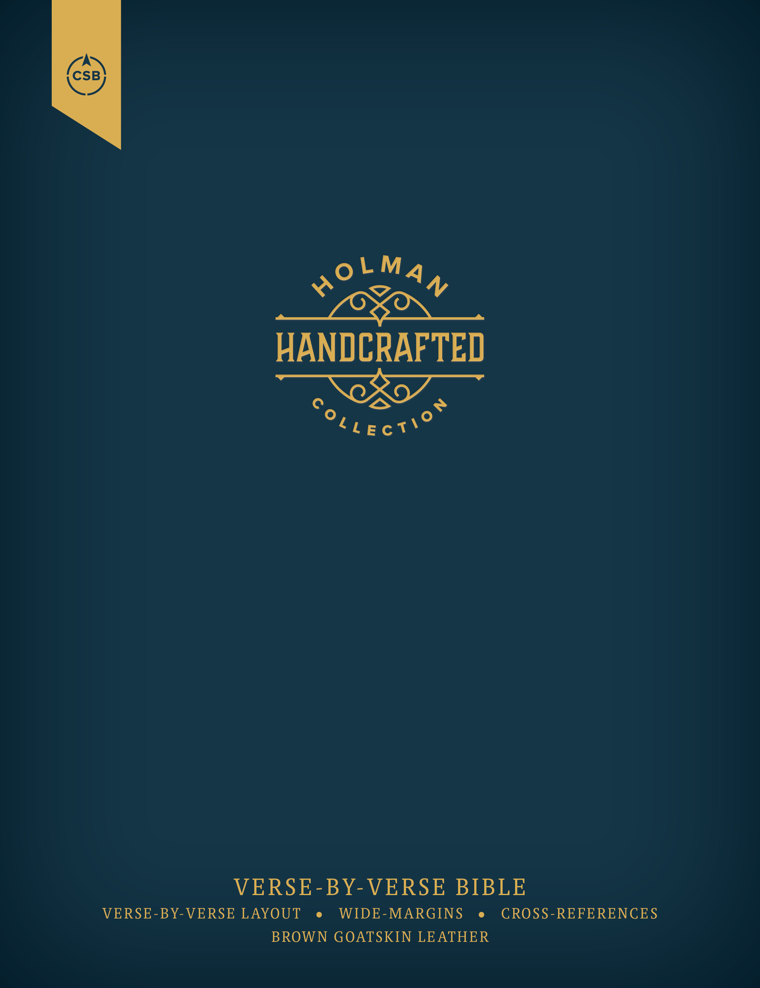 CSB Verse-by-Verse Reference Bible, Holman Handcrafted Collection, Brown Premium Goatskin, Black Letter, Presentation Page, Cross-References, Full-Color Maps, Easy-to-Read Bible Serif Type