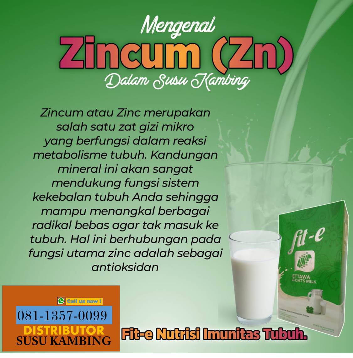 Susu Kambing Fit-E Murah, WA 0811 357 0099, NUTRISI ALAMI..!!!