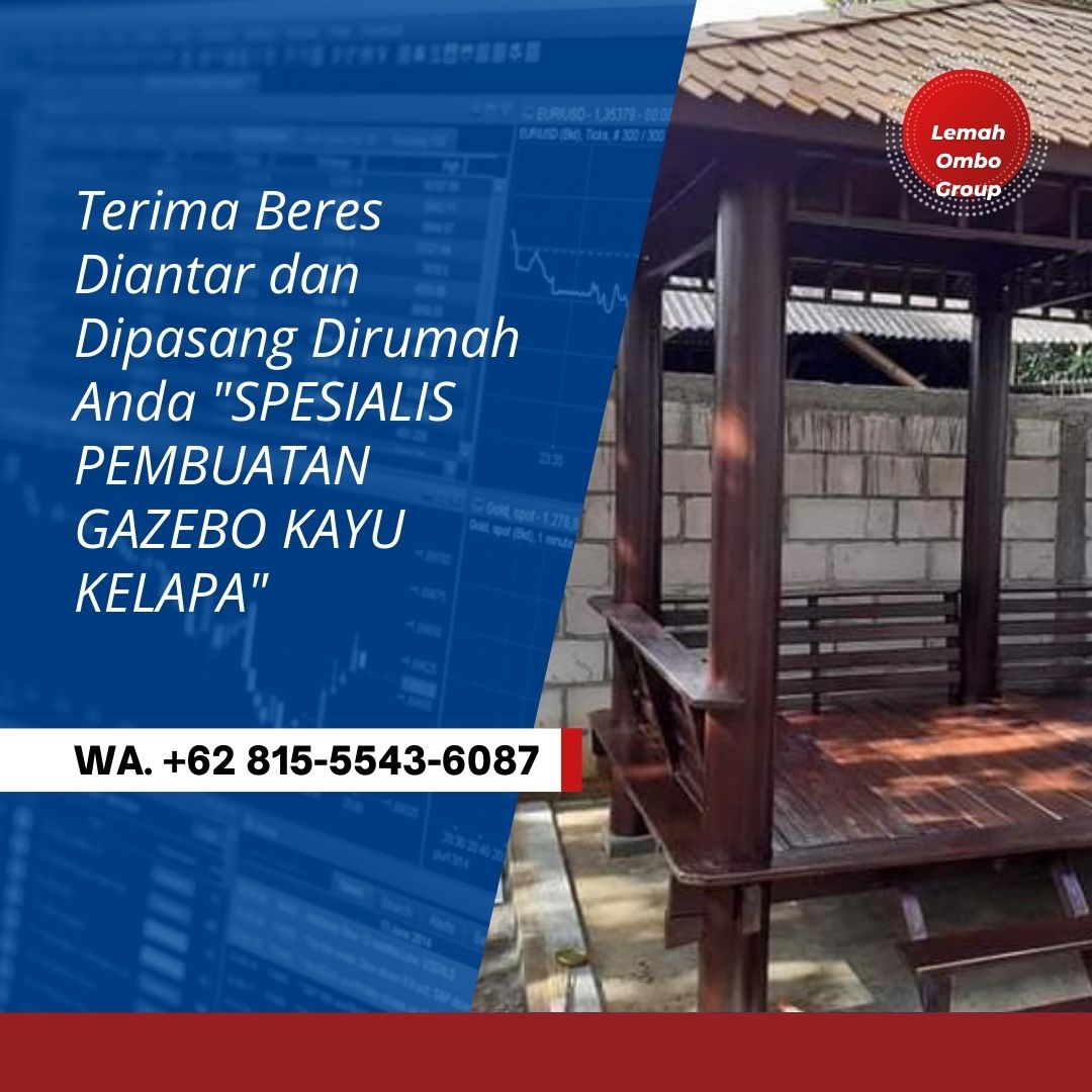 PASANG DITEMPAT, Wa. 081-555-436-087, Jasa Pembuatan Gazebo Kayu Glugu Minimalis Bangli