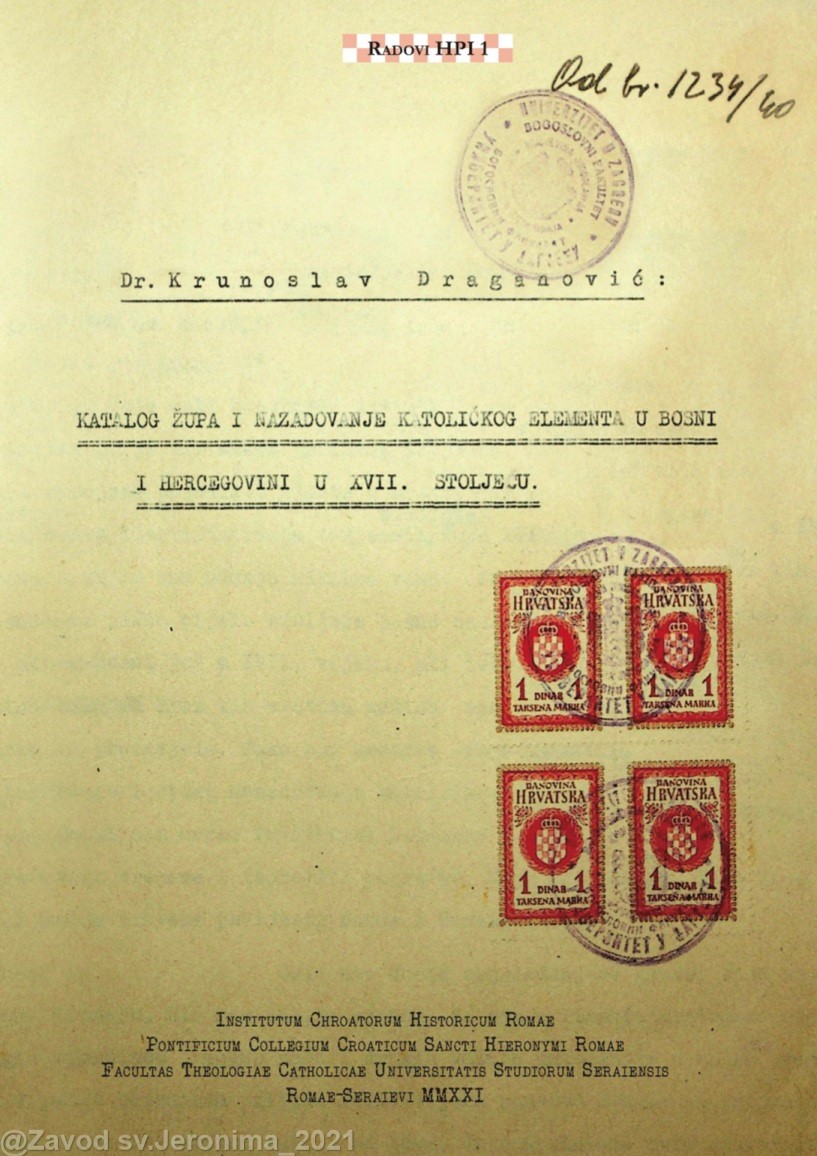 Katalog župa i nazadovanje katoličkog elementa u Bosni i Hercegovini u XVII. stoljeću