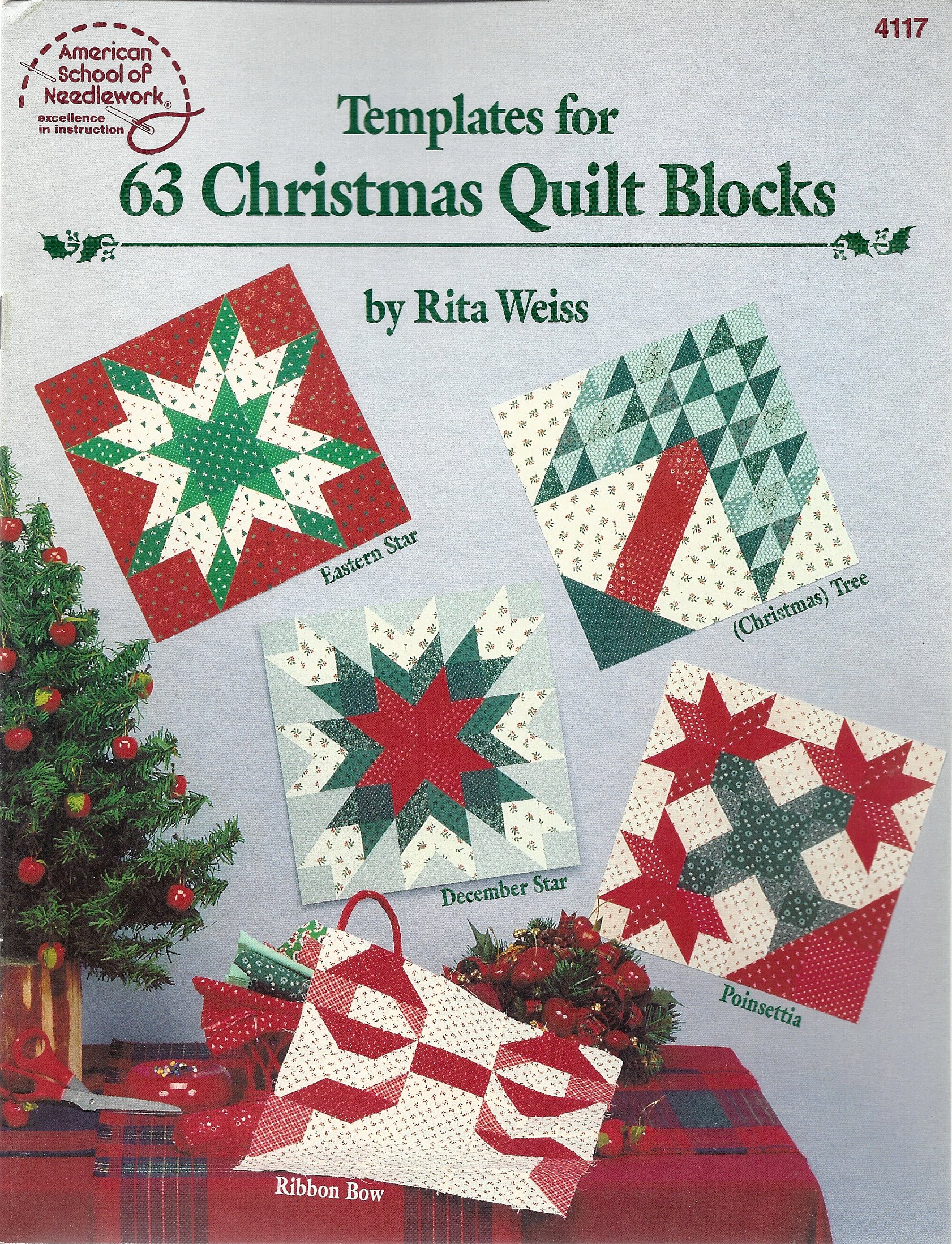 Templates for 63 Christmas Quilt Blocks (Paperback)