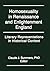 Homosexuality in Renaissance and Enlightenment England: Literary Representations in Historical Context (Research on Homosexuality)