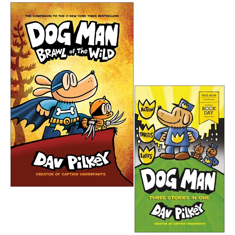 Dog Man 2 Books Collection Set: Brawl of the Wild & Dog Man World Book Day (Paperback)