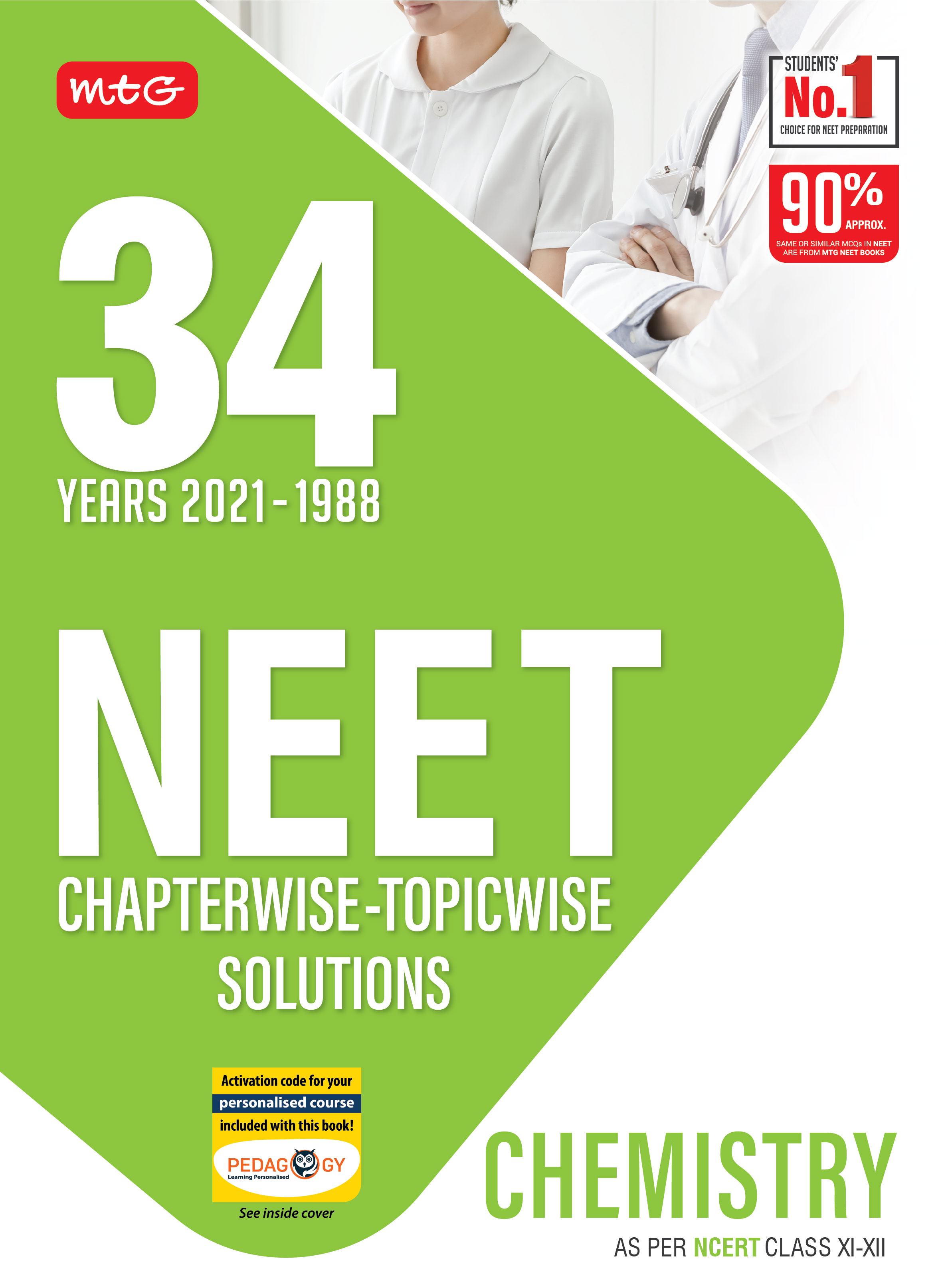 34 Years NEET Previous Year Solved Question Papers with NEET Chapterwise Topicwise Solutions - Chemistry 2021