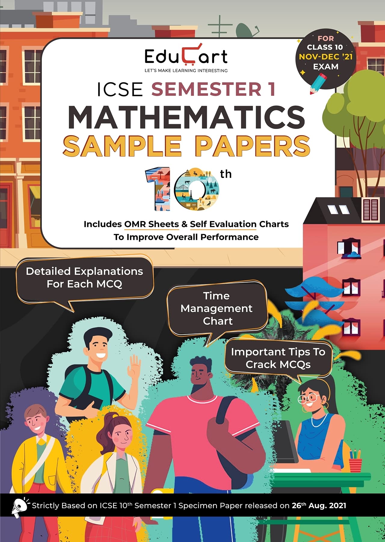 Educart ICSE Semester 1 Mathematics Class 10 Sample Papers MCQ Book For 2021 Exam (Based on 26th Aug ICSE Specimen Paper)