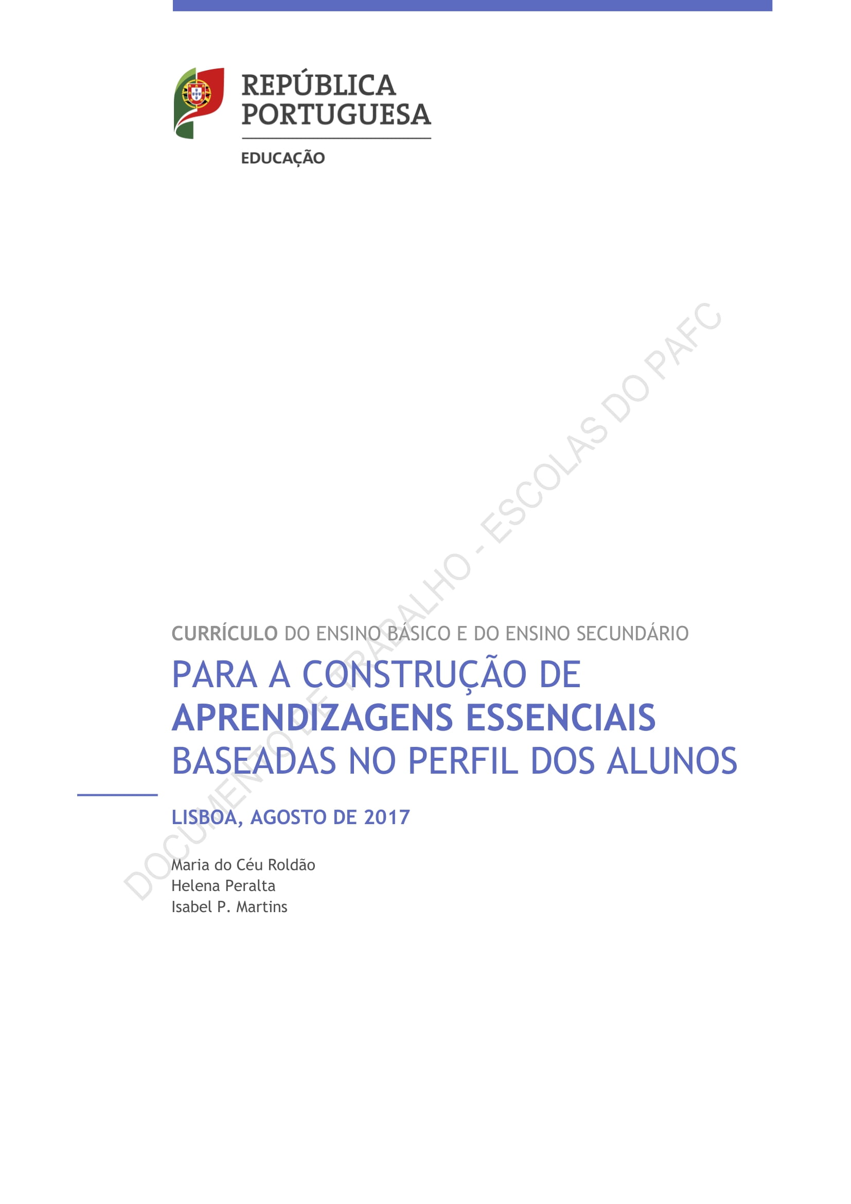 Currículo do ensino básico e do ensino secundário – para a construção de aprendizagens essenciais baseadas no Perfil dos Alunos (ebook)