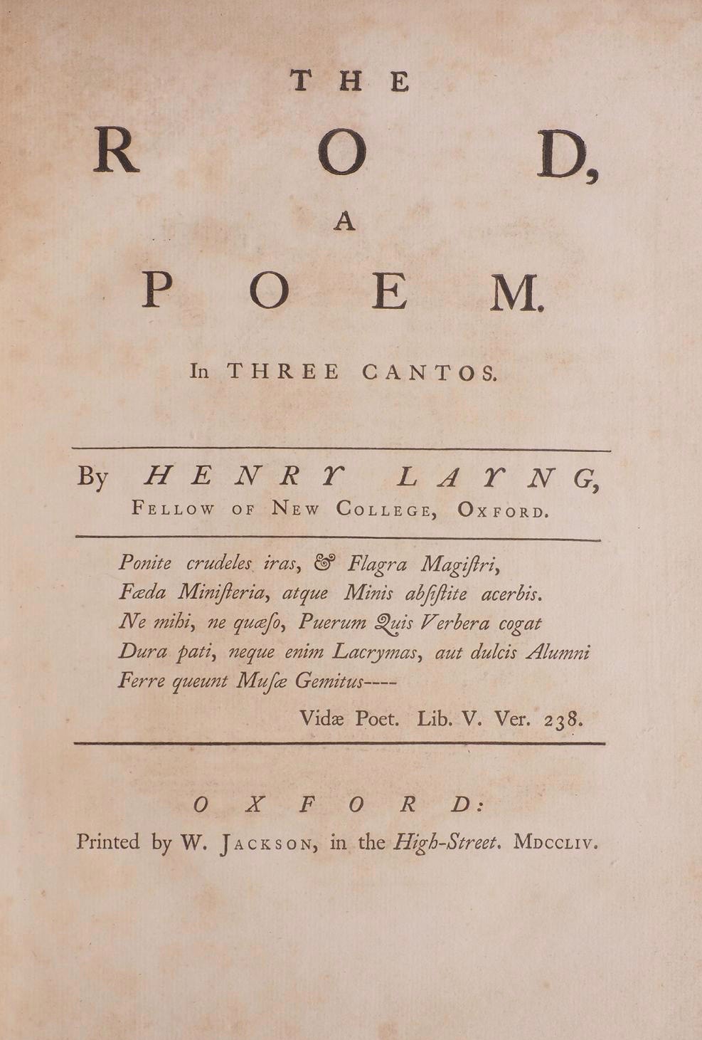 The Rod, a Poem. In three Cantos (Unknown Binding)
