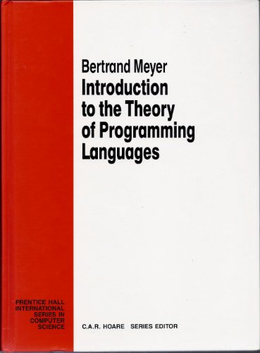 Introduction to the Theory of Programming Languages (Prentice-hall International Series in Computer Science)