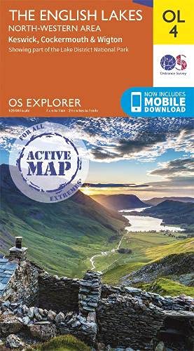 Lake District OS Explorer Active map OL4 The English Lakes - North Western area: Keswick, Cockermouth & Wigton (Map)