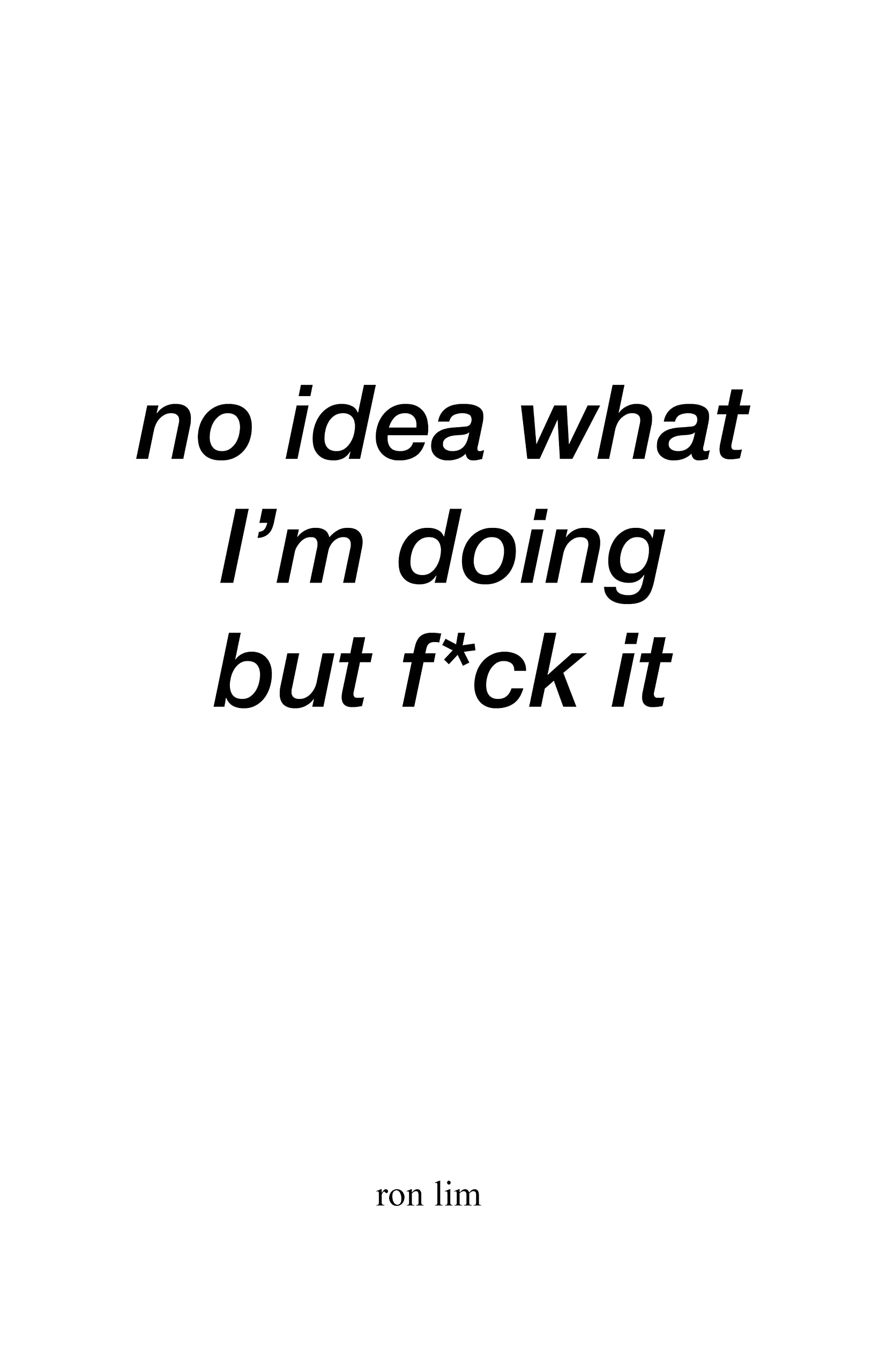 No Idea What I'm Doing But F*ck It (Kindle Edition)