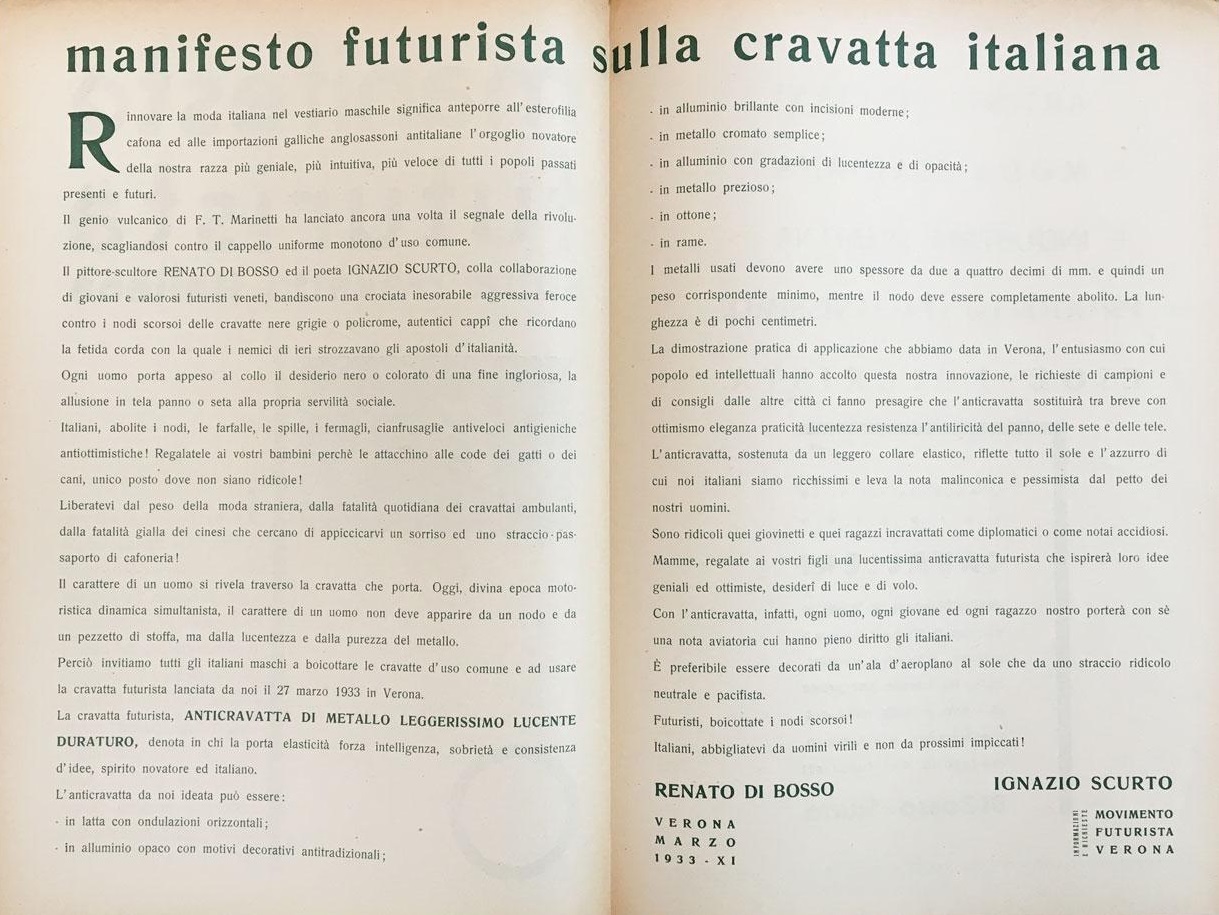 Manifesto futurista sulla cravatta italiana (Paperback)