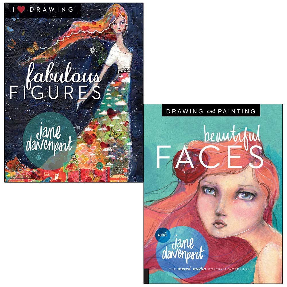 Fabulous Figures & Drawing and Painting Beautiful Faces By Jane Davenport 2 Books Collection Set (Paperback)