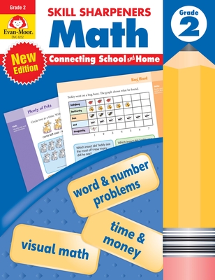 Evan-Moor Skill Sharpeners Math Workbook, Grade 2, Addition, Subtraction, Counting to 1000, Test Prep, Number Words, Geometry, Measurements, Data, Place Value, Tell Time, Metric System, Fun Activities