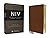 NIV, Thinline Bible, Large Print, Premium Goatskin Leather, Brown, Premier Collection, Black Letter, Art Gilded Edges, Comfort Print
