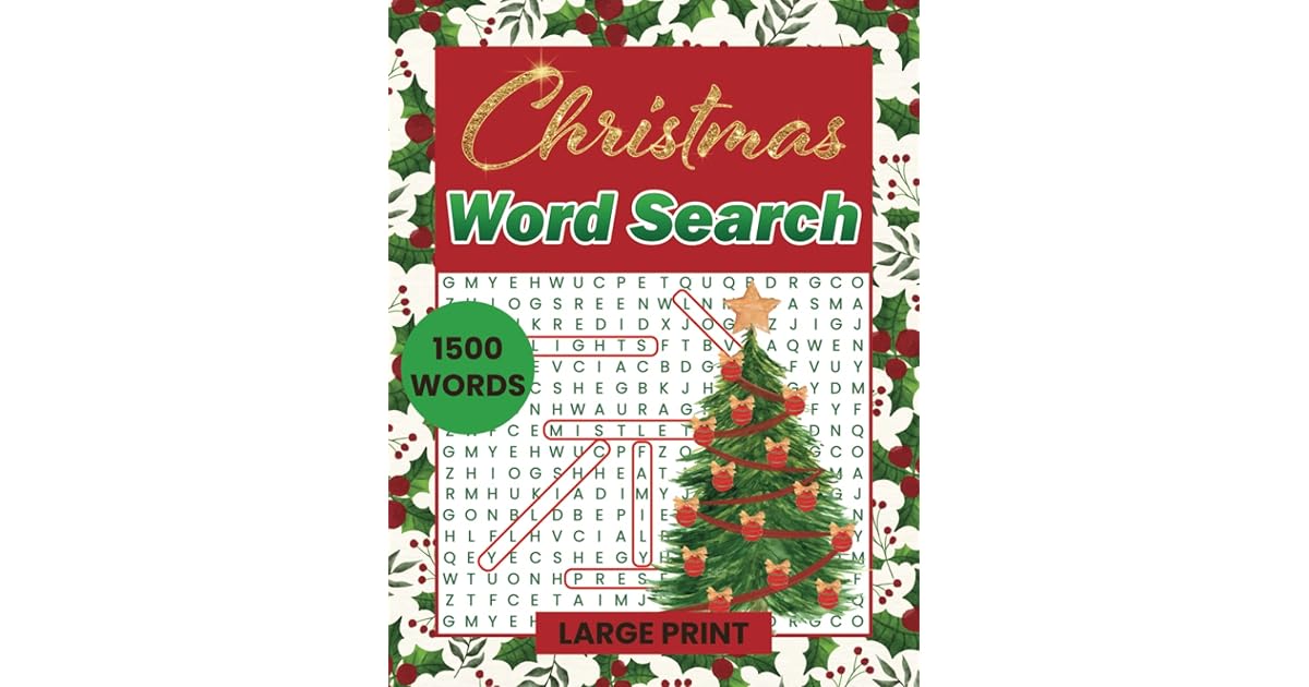Christmas word search large print christmas themed word find puzzle