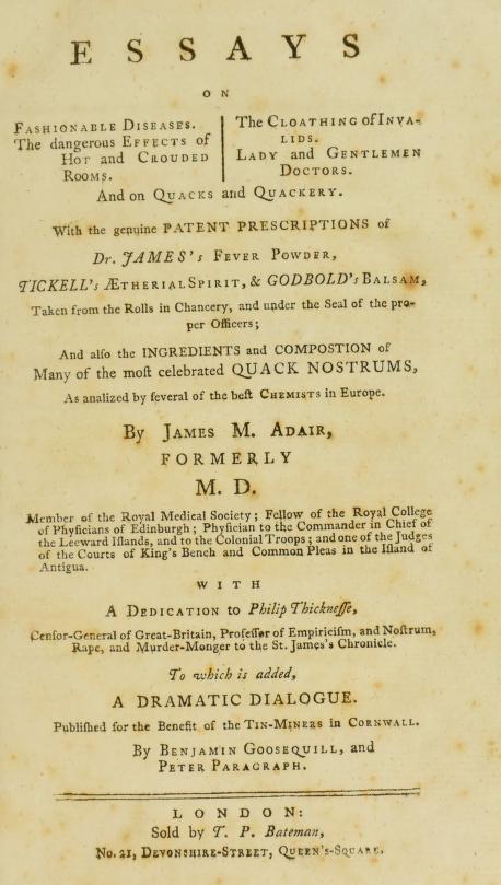 Essays on Fashionable Diseases; The dangerous effects of hot and crouded rooms; The cloathing of invalids; Lady and gentlemen doctors; And on quacks and quackery (Unknown Binding)