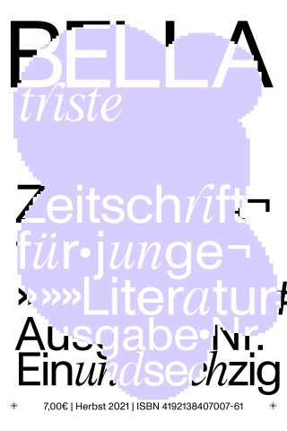 BELLA triste #61. Zeitschrift für junge Literatur