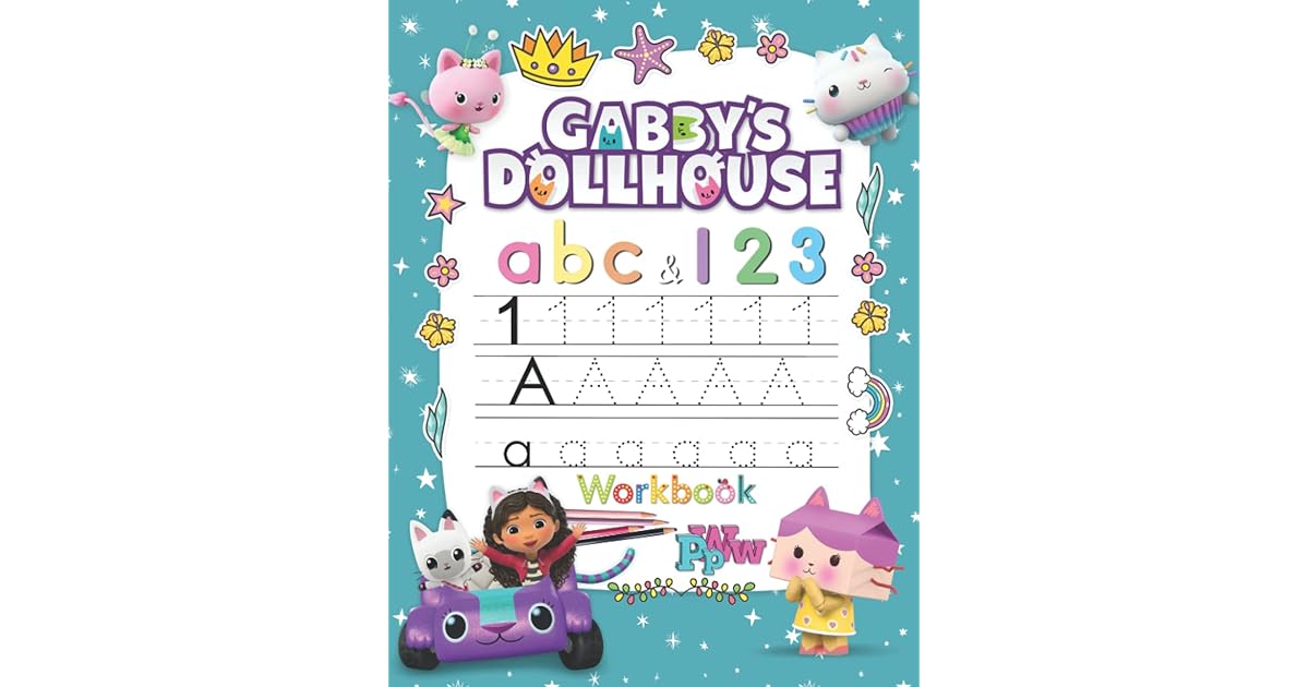 Gabby's Dollhouse Letter and Number tracing Workbook for kids An