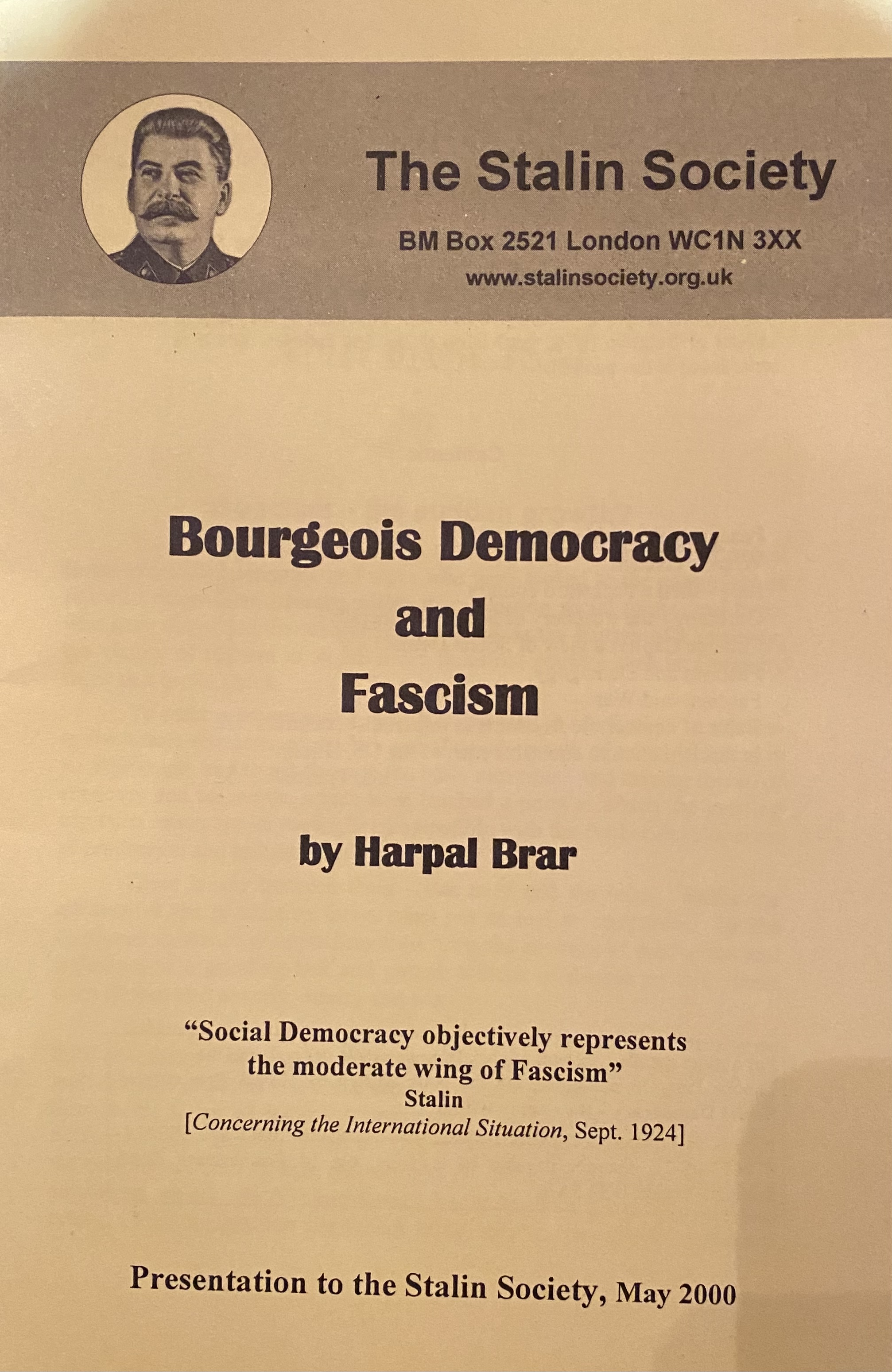Bourgeois Democracy and Fascism