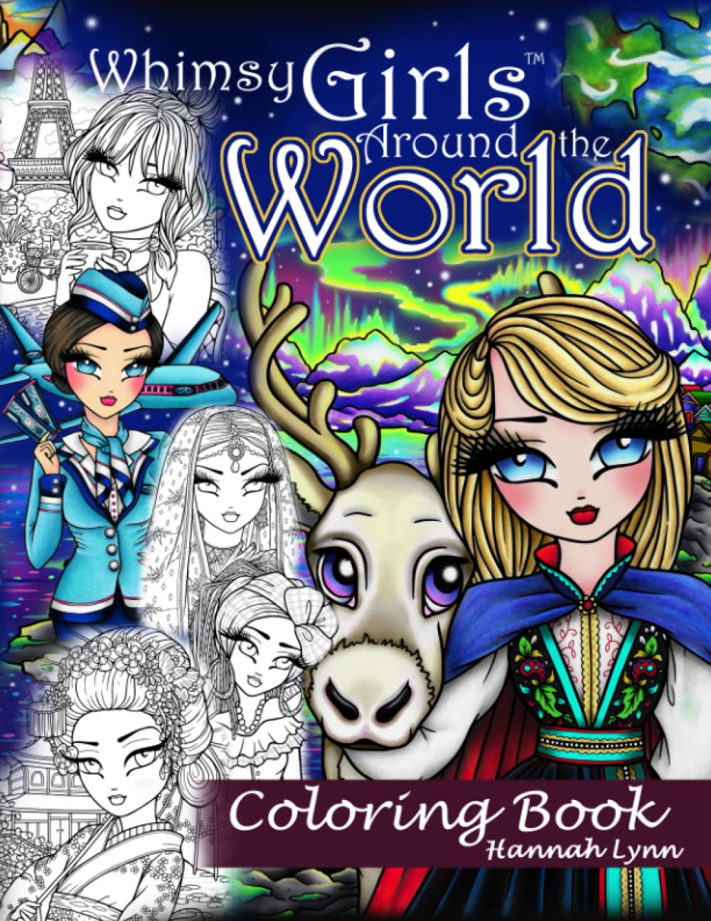Whimsy Girls Around the World Coloring Book (Paperback)