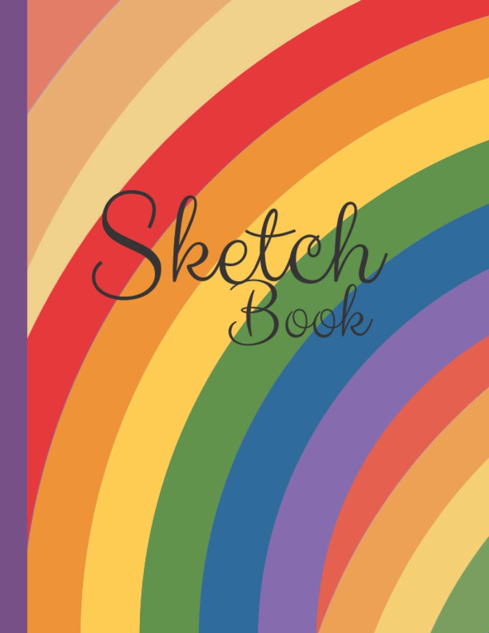 Sketch Book: Large Notebook for Drawing, Doodling or Sketching: Rainbow Background Cover Sketchbook, Blank Paper for Drawing and Journal Writing (Paperback)