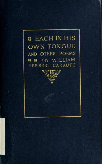 Each in His Own Tongue (Unknown Binding)