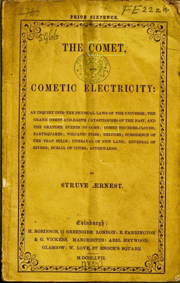 The Comet, and Cometic Electricity (Unknown Binding)
