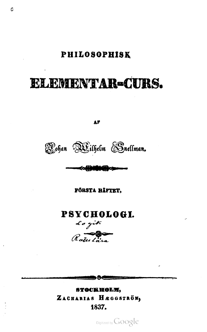 Philosophisk elementar-curs (Unknown Binding)