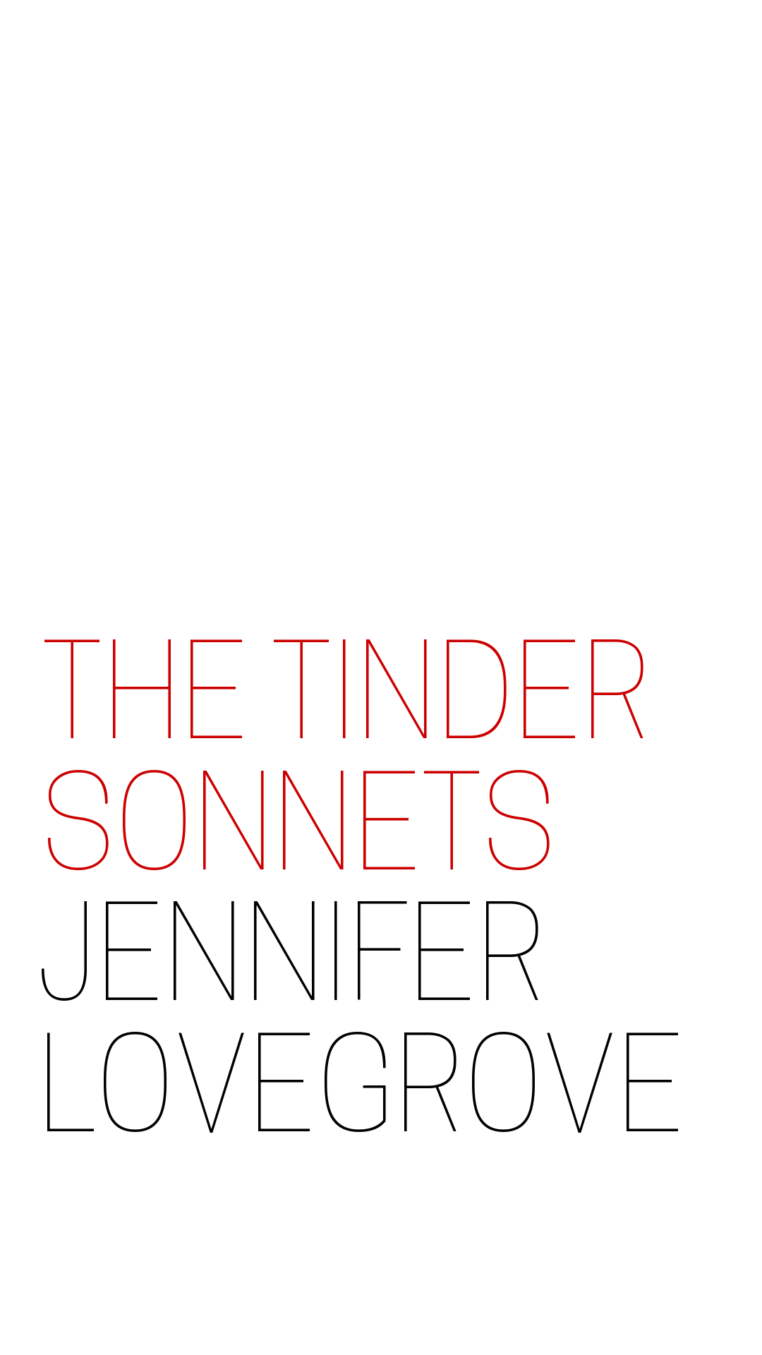 The Tinder Sonnets chapbook (Paperback)