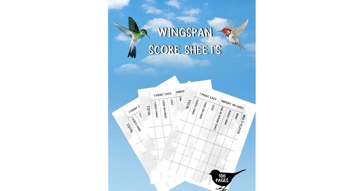 Wingspan Score Sheets Wingspan Large 8.5 x 11 Score Sheets Wingspan