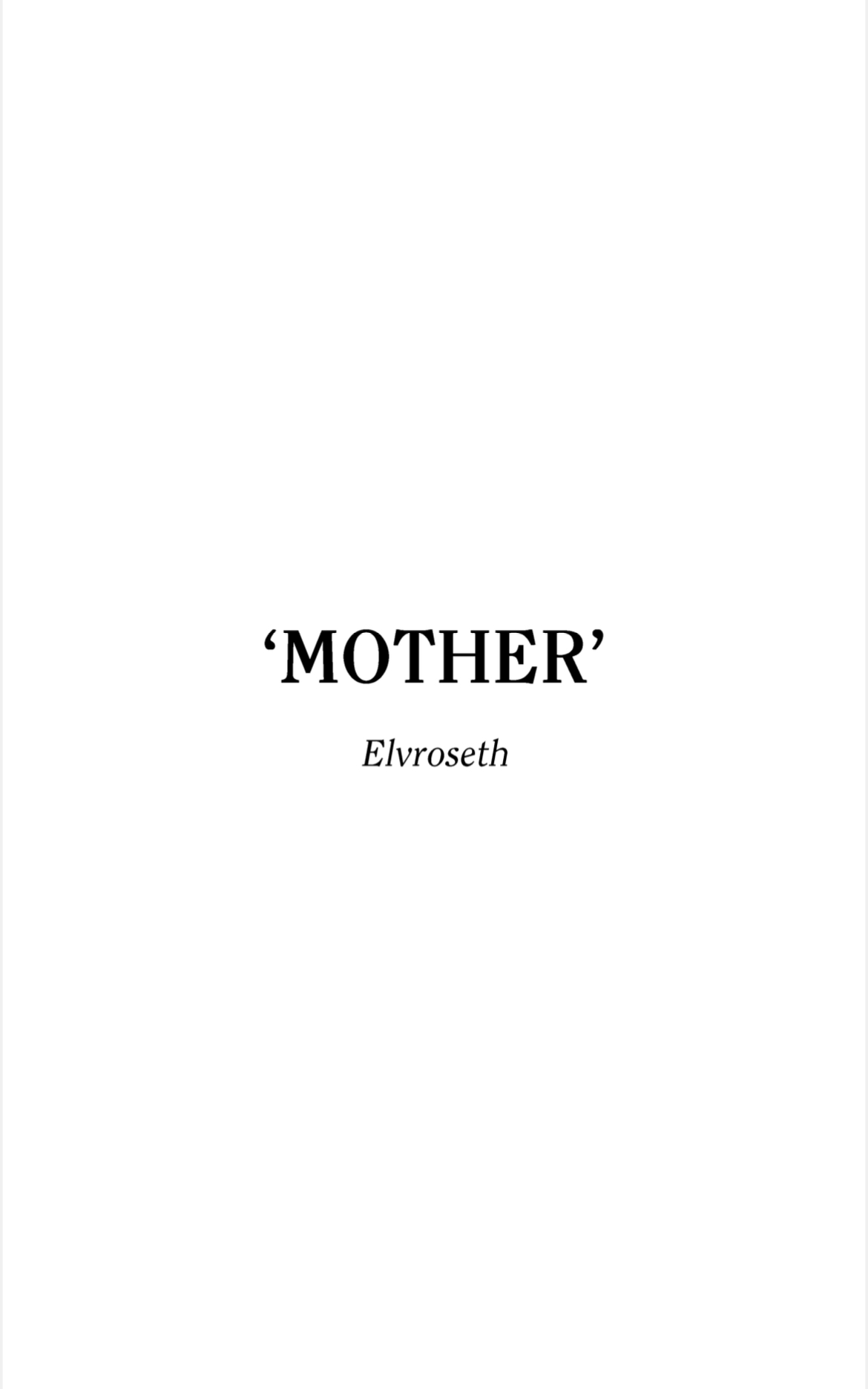 Mother (ebook)