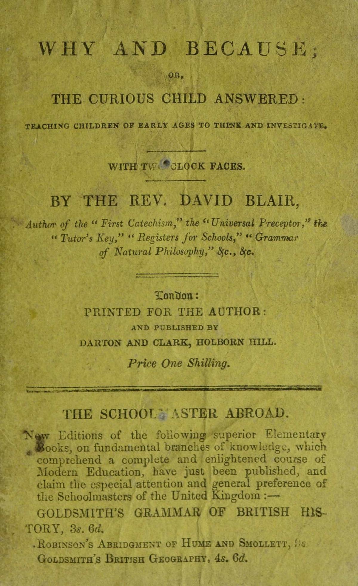 Why and because, or, The curious child answered (Unknown Binding)
