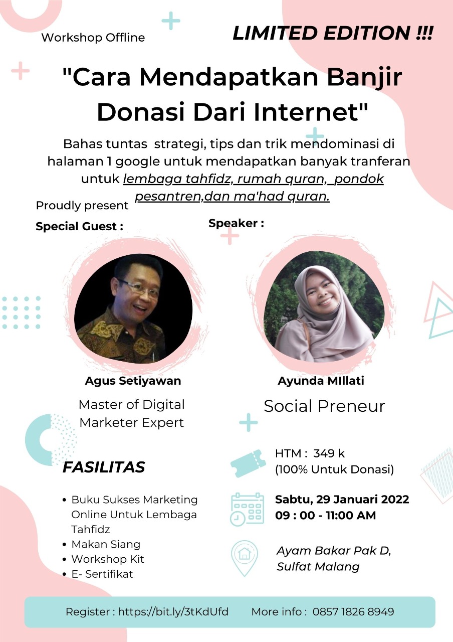 SEAT TERSEDIA, Call 0857-1826-8949, Buku Cara Mendapatkan Donatur Untuk Rumah Tahfidz Assalam