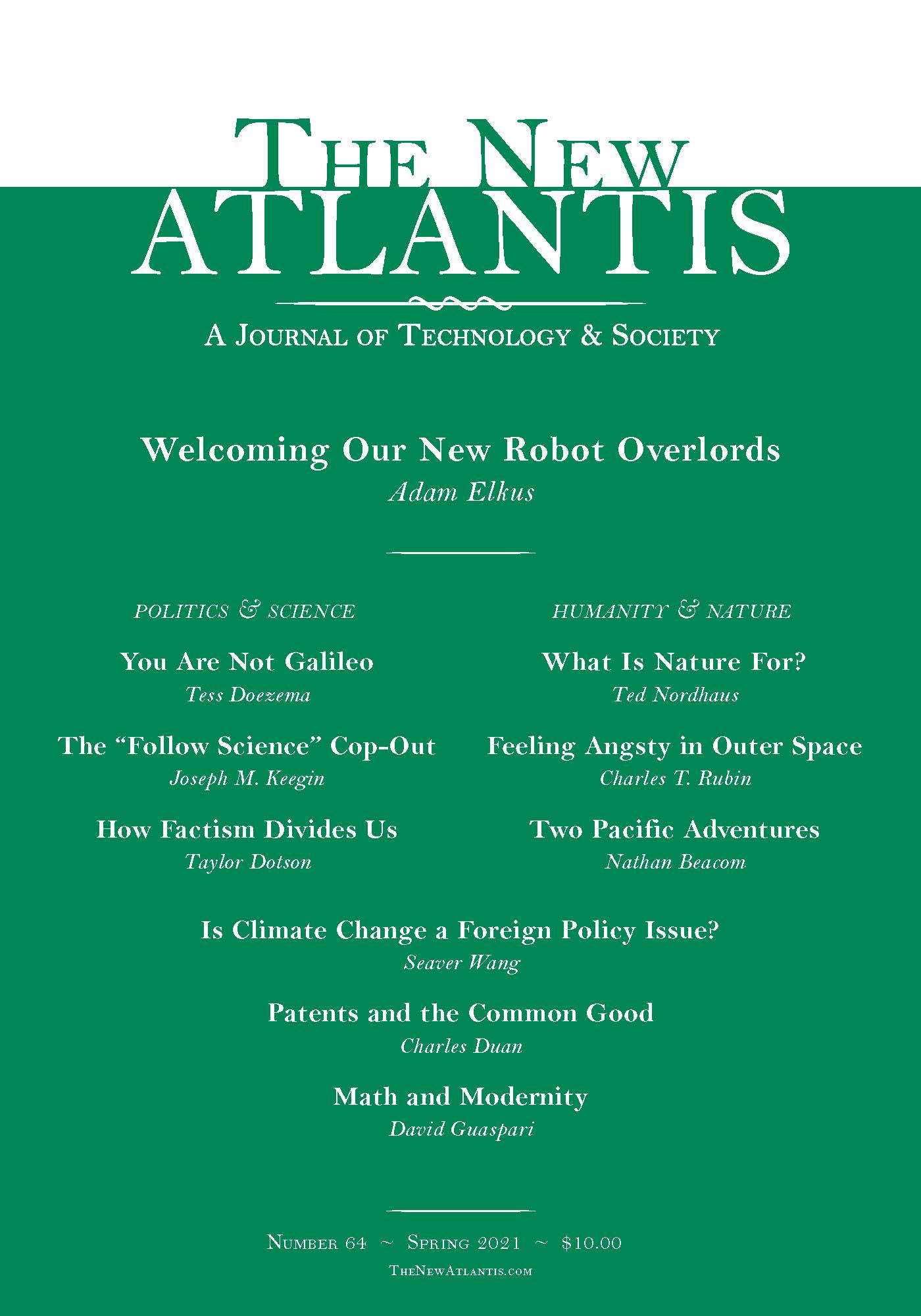 The New Atlantis (Number 64, Spring 2021)