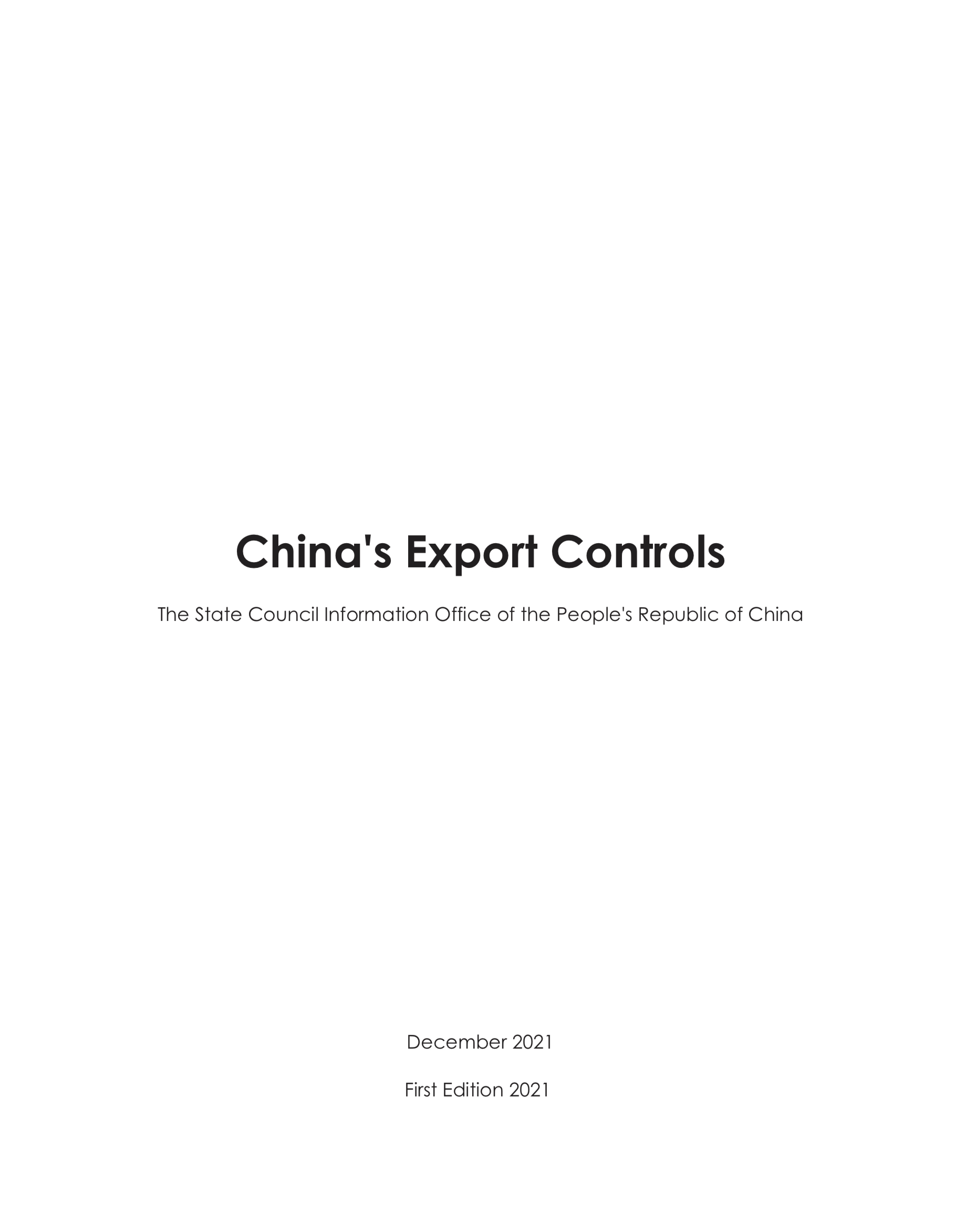 China's Export Controls