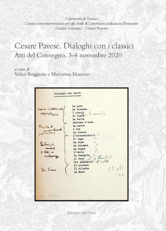 Cesare Pavese. Dialogo con i classici