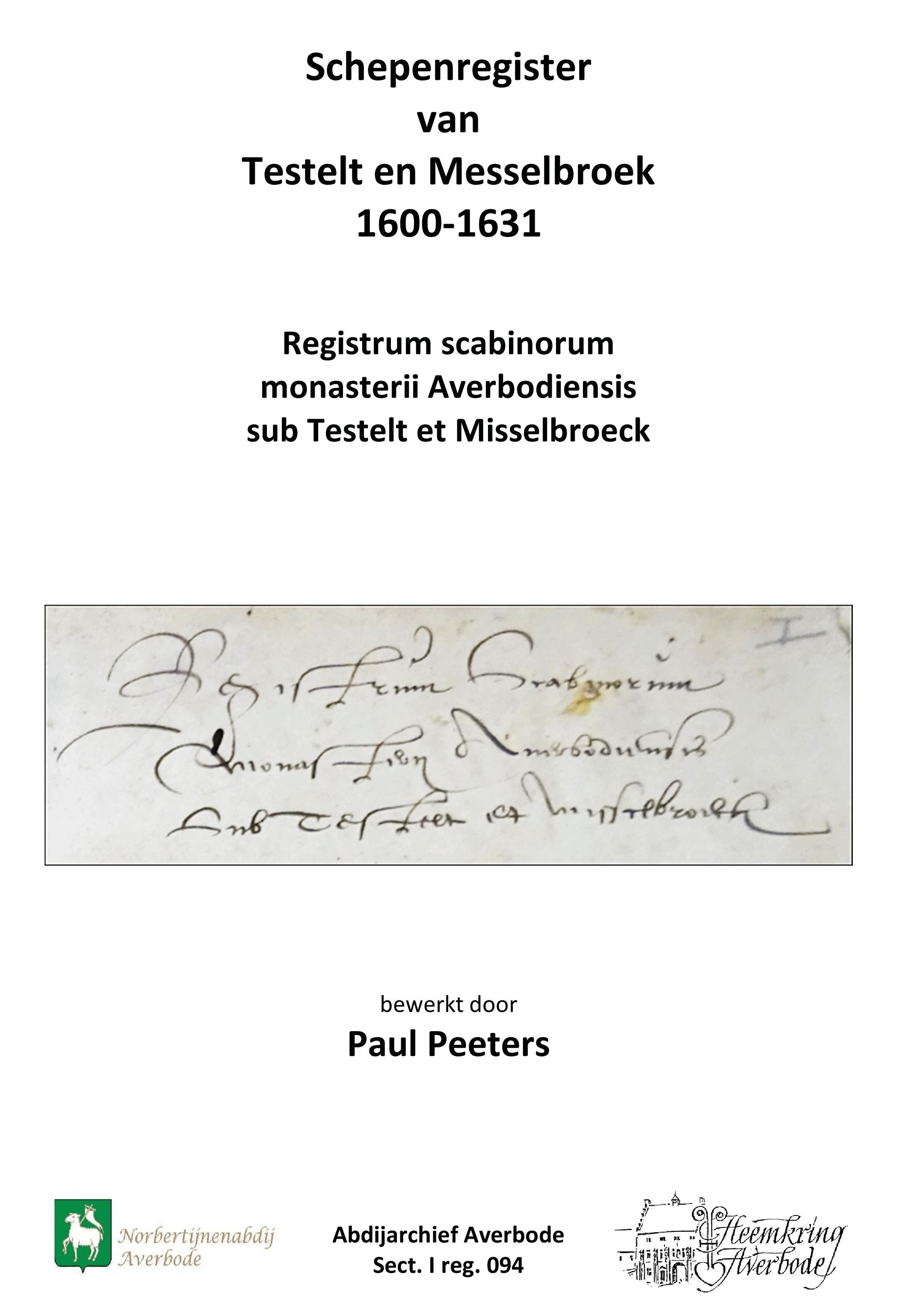 Schepenregister van Testelt en Messelbroek 1600-1631 (Paperback)