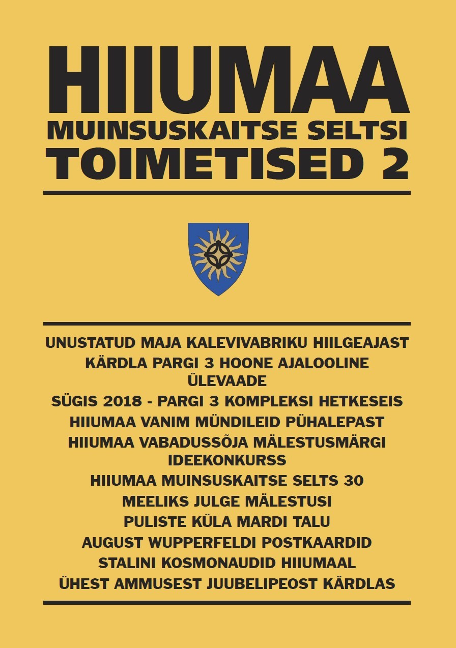 Hiiumaa Muinsuskaitse Seltsi Toimetised nr 2 (Paperback)