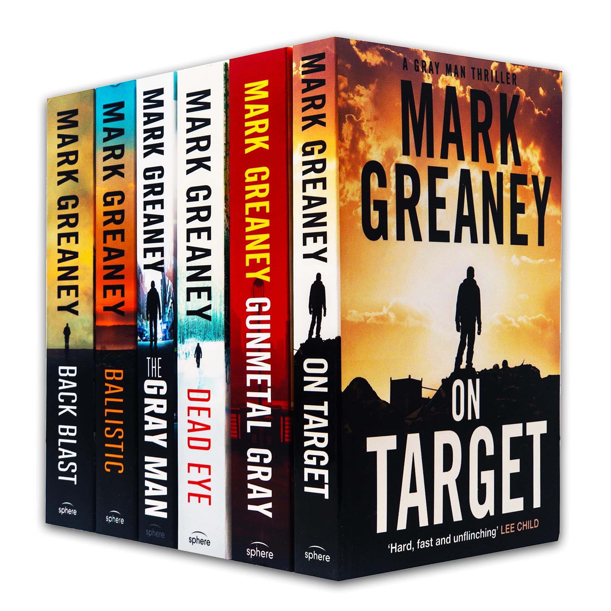 Mark Greaney Gray Man Trilogy 6 Books Collection Set (Back Blast, Dead Eye, On Target, Ballistic, The Gray Man, Gunmetal Gray)