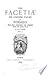 The Facetiae or Jocose Tales of Poggio: Now Translated into English with the Latin Text Volume 1