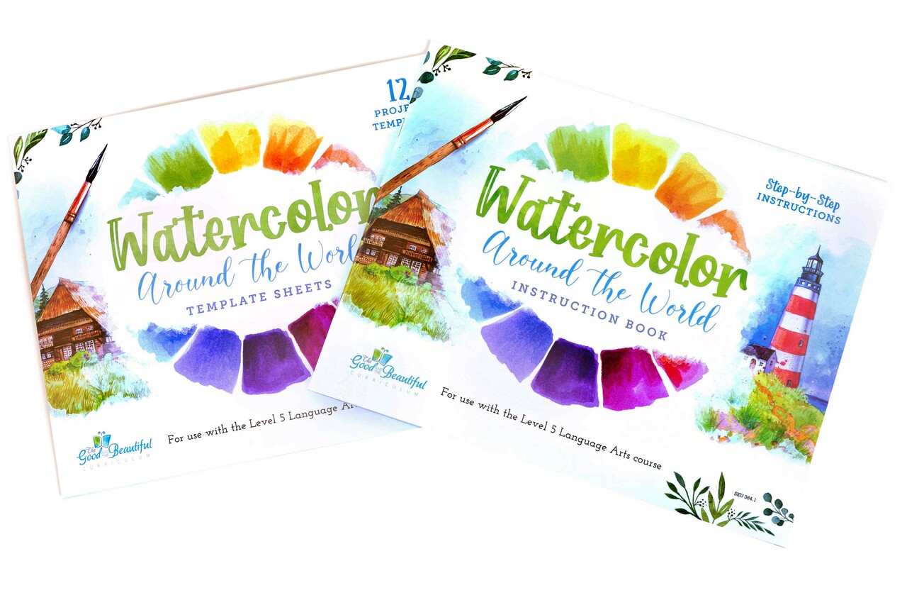 Watercolor Around the World Instruction Book and Template Sheets